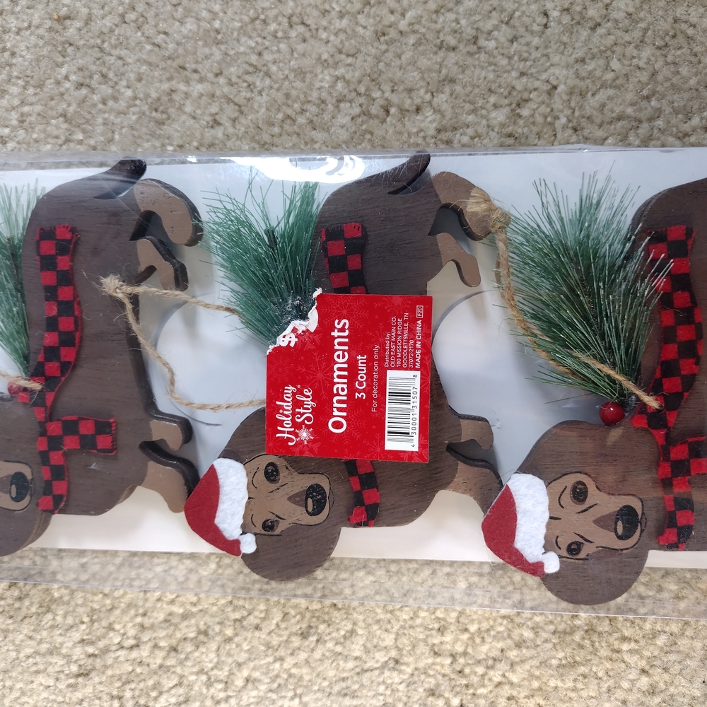 Dachshund Ornaments - Brown and Red